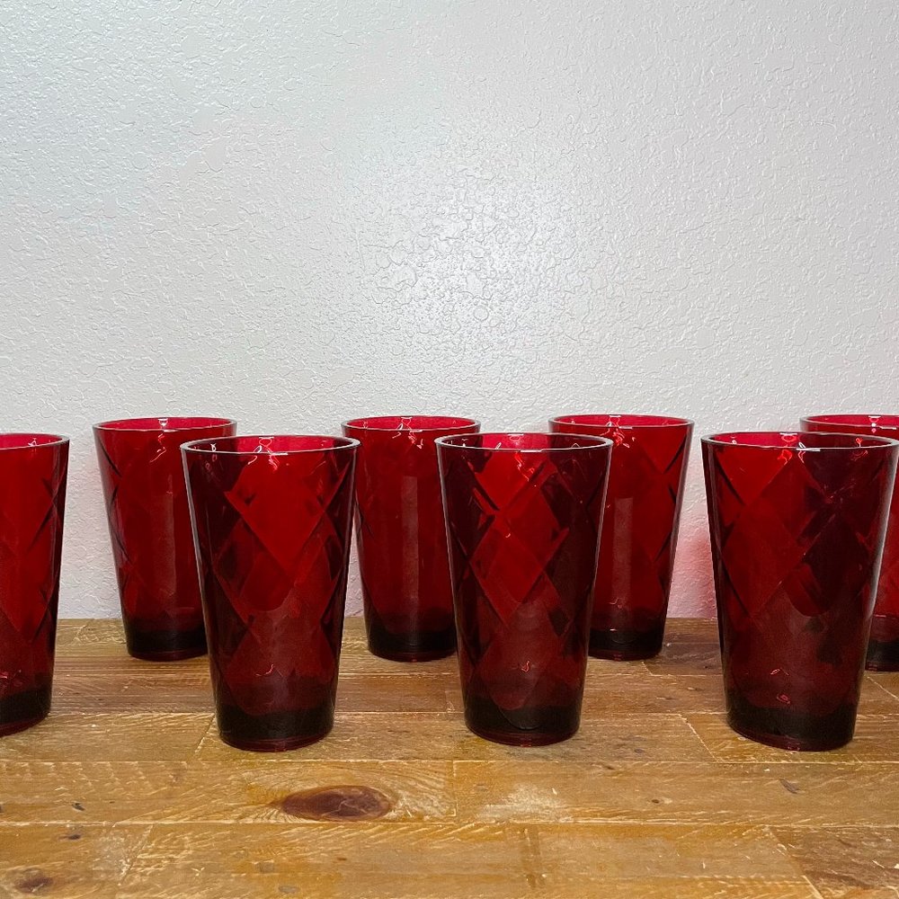 NEW Set of 8 Acrylic Glasses - RUBY